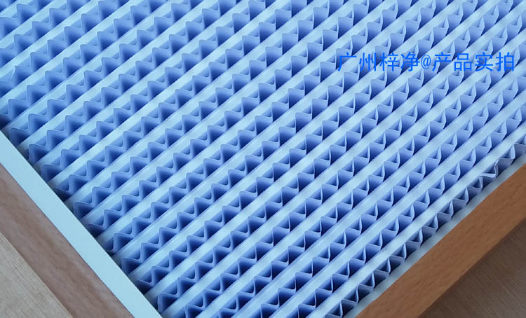 木框高效過濾器圖片【采用隔板式設計，波紋形隔板可以精確地保持褶層間距?！? width=